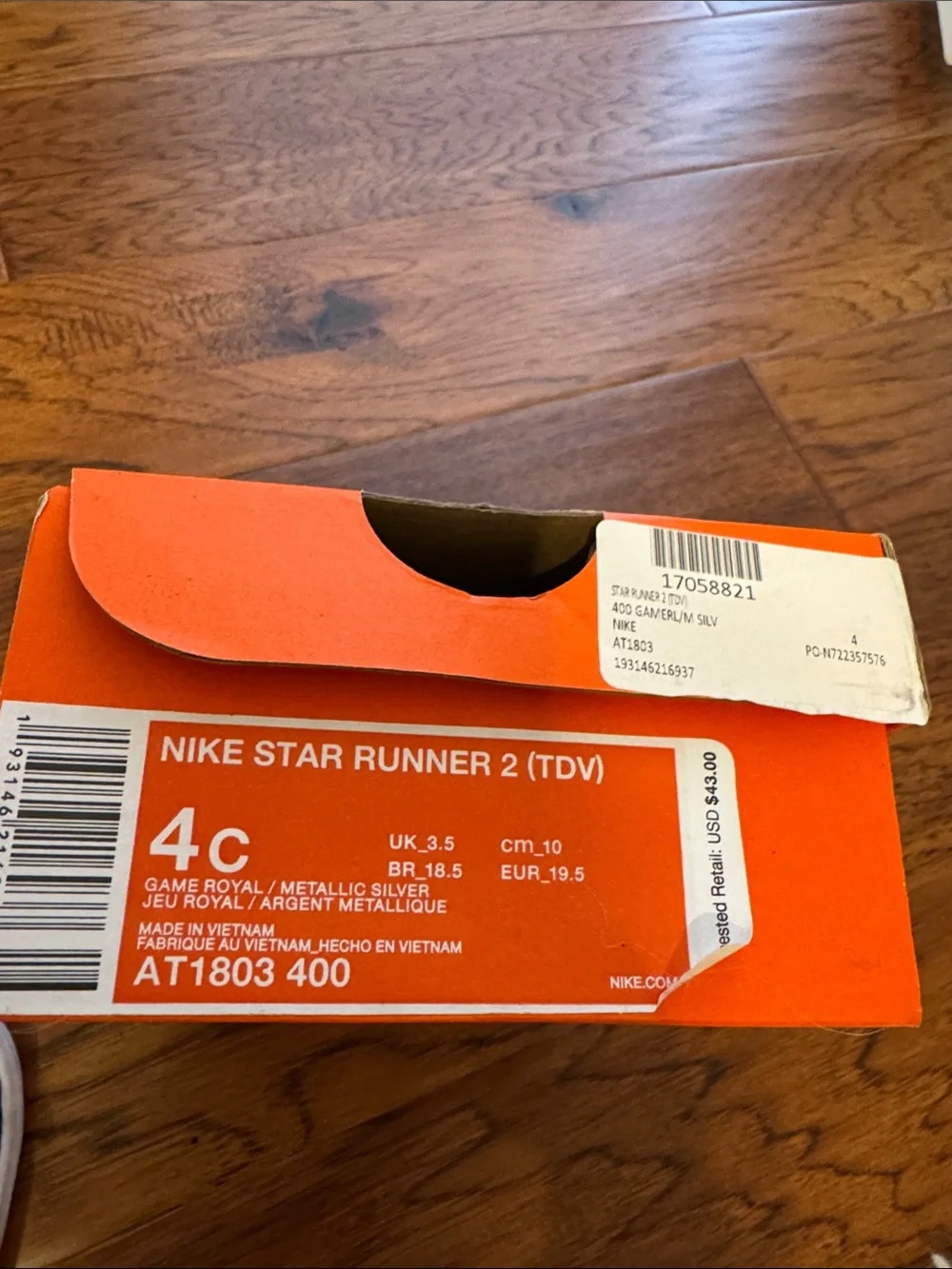 Nike Toddler Navy Blue Velcro Sneakers